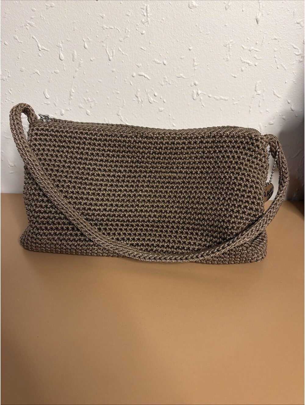 The Sak Crochet Handbag Purse Boho Hippie Zippered Shoulder Bag (A1)